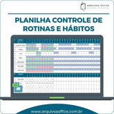 Planilha Controle de Rotinas e Hábitos Diários em Excel Loja das Planilhas
